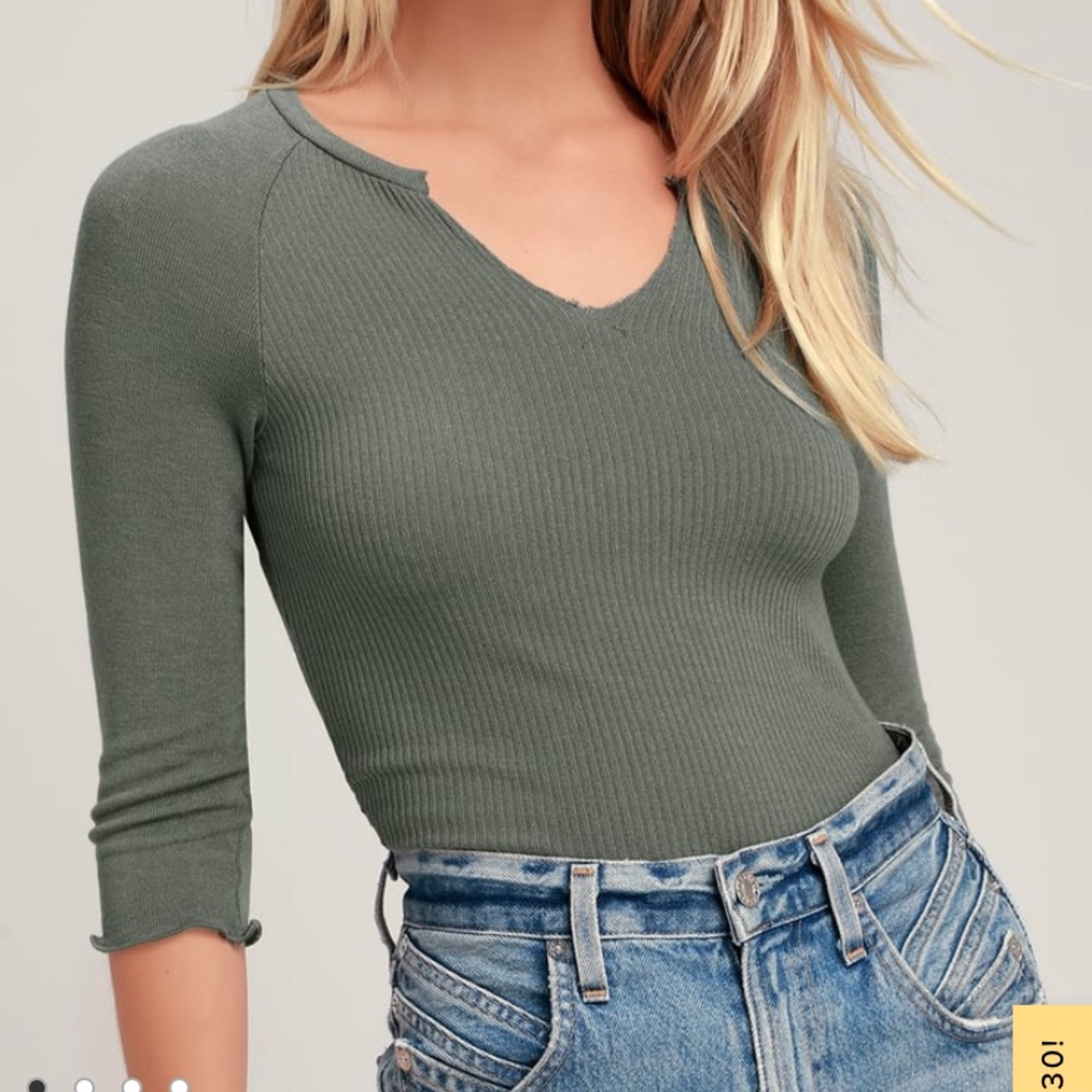 Lulus 3/4 sleeve basics ribbed tee